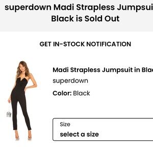 Superdown Strapless Black Jumpsuit